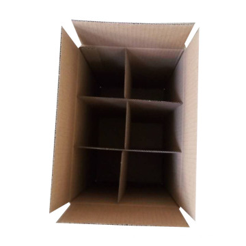 Free Sample 6 Packs Cardboard Wine Bottle Box with Inner Divider